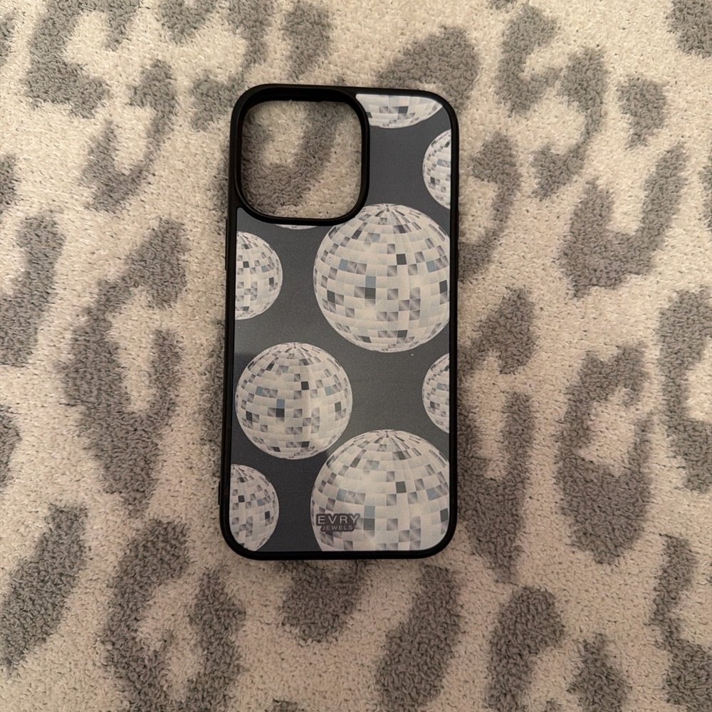 EVRY Black and Gray Disco Ball iPhone 14 Pro Max Case